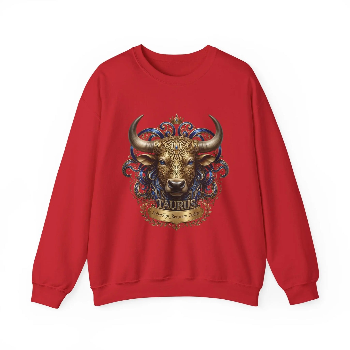 Taurus Zodiac Sweatshirt — Ornate Bull Astrology Crewneck Printify