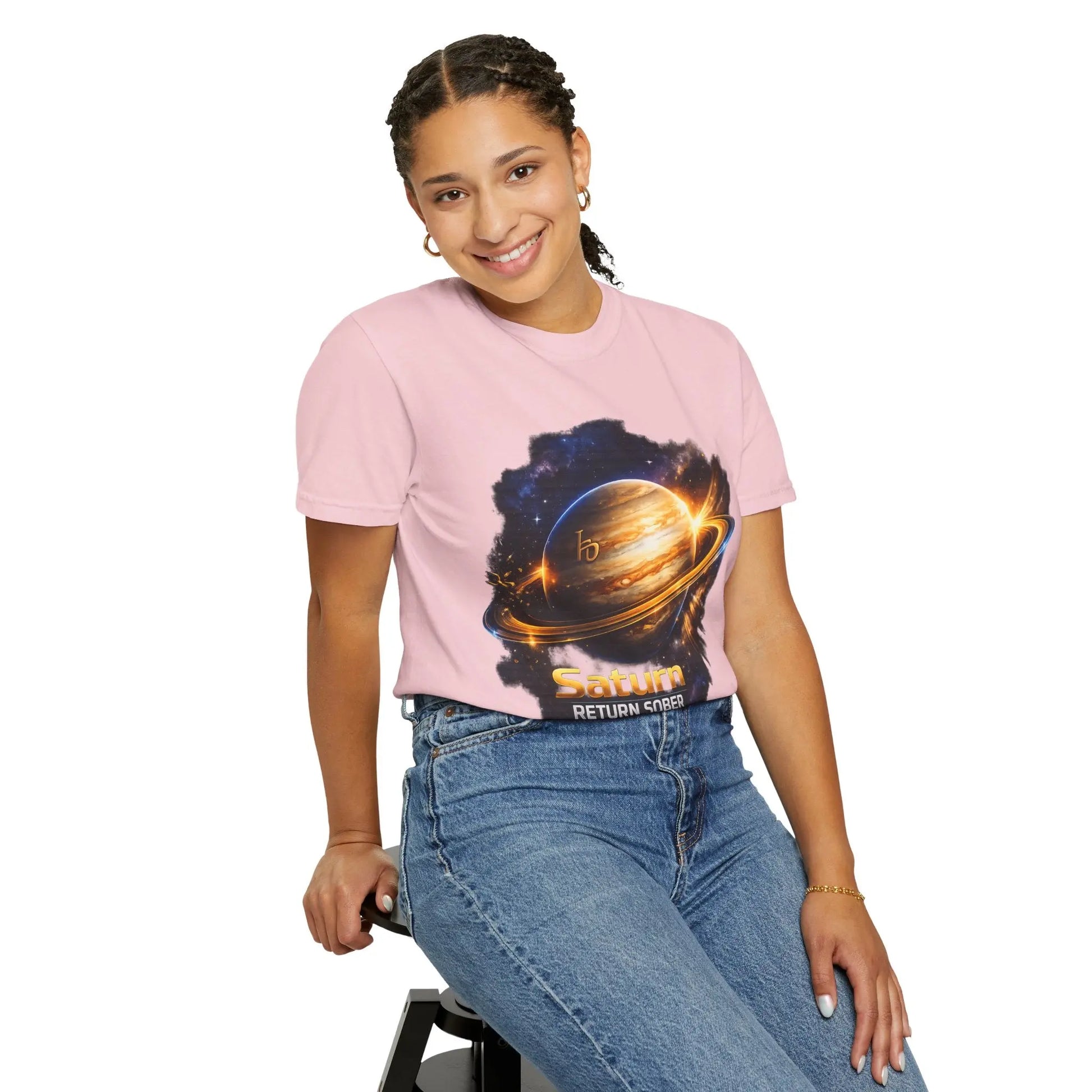 Sober Through the Saturn Return T-Shirt — '' Spiritual Astrology Tee - SoberSips_Recovery&Zodiac Printify