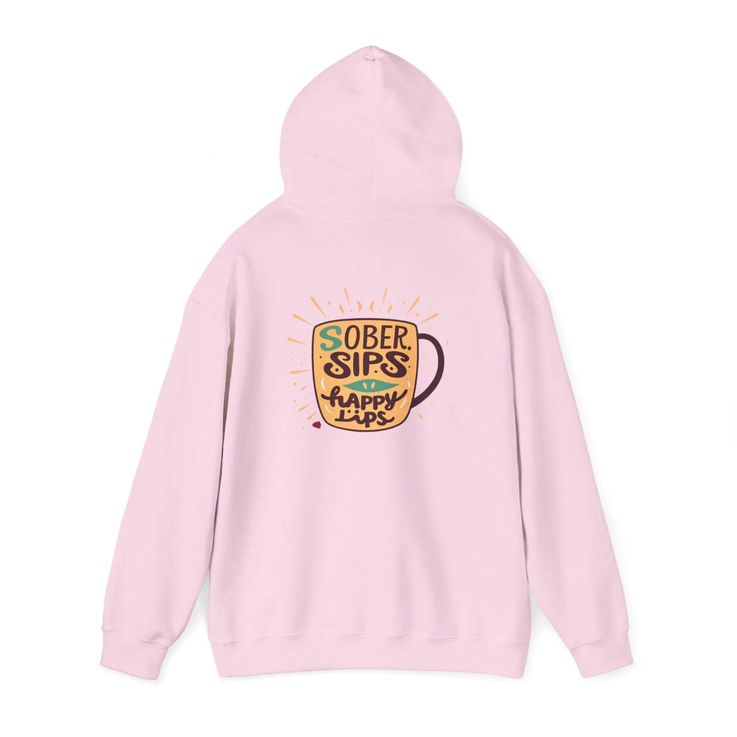 Horse Rider Graphic Hoodie — "SoberSips, Happy Lips" Coffee Backprint Printify
