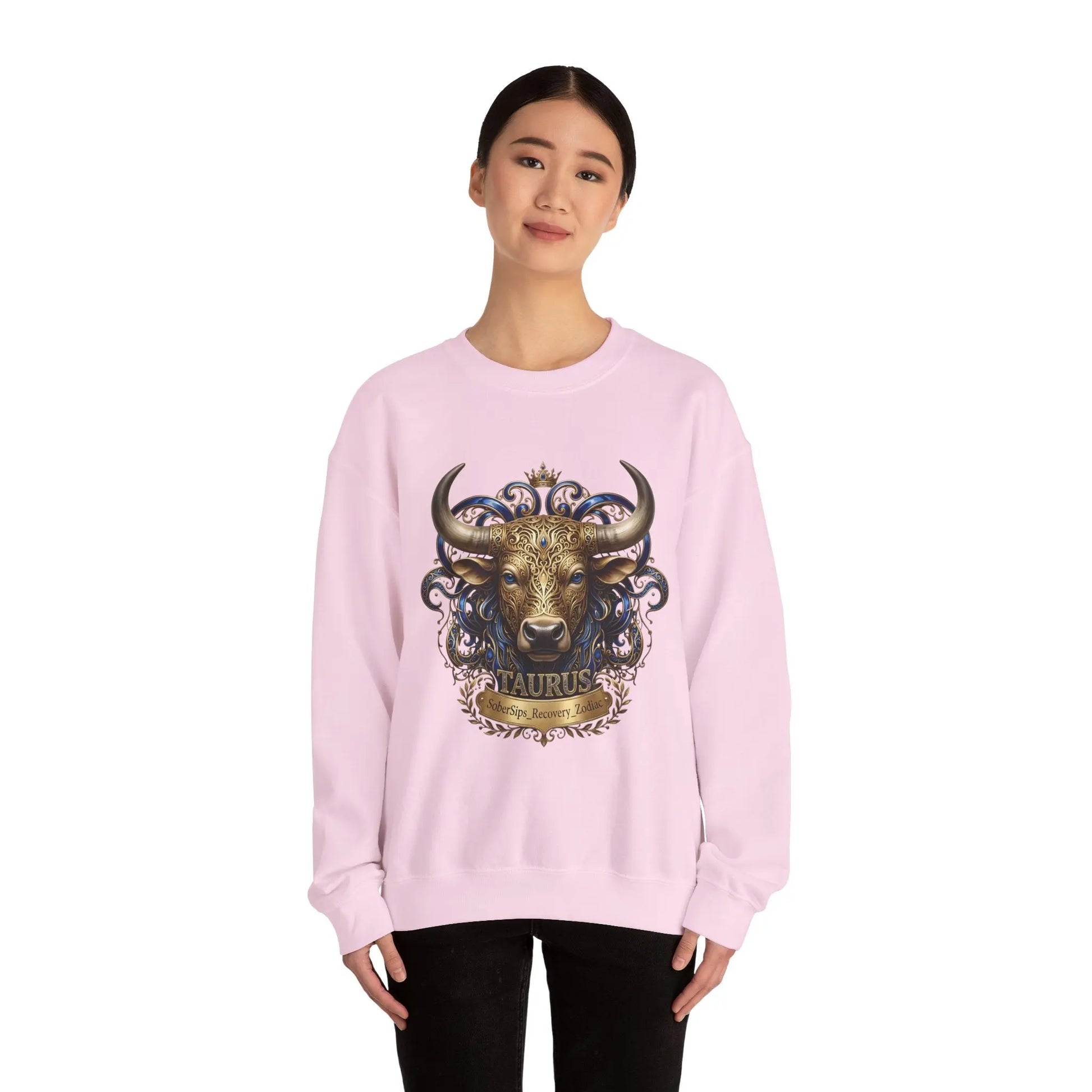 Taurus Zodiac Sweatshirt — Ornate Bull Astrology Crewneck Printify