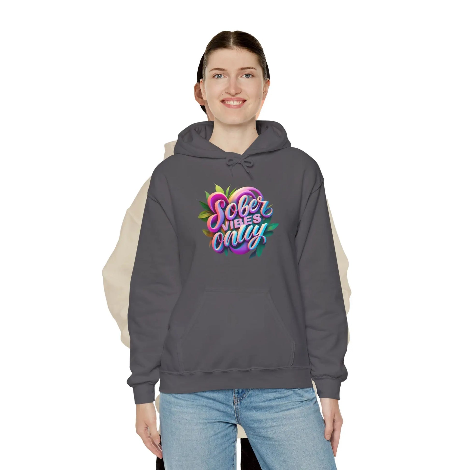 Sober Vibes Only Recovery Hoodie | SoberSips Mindful Lifestyle Apparel Printify