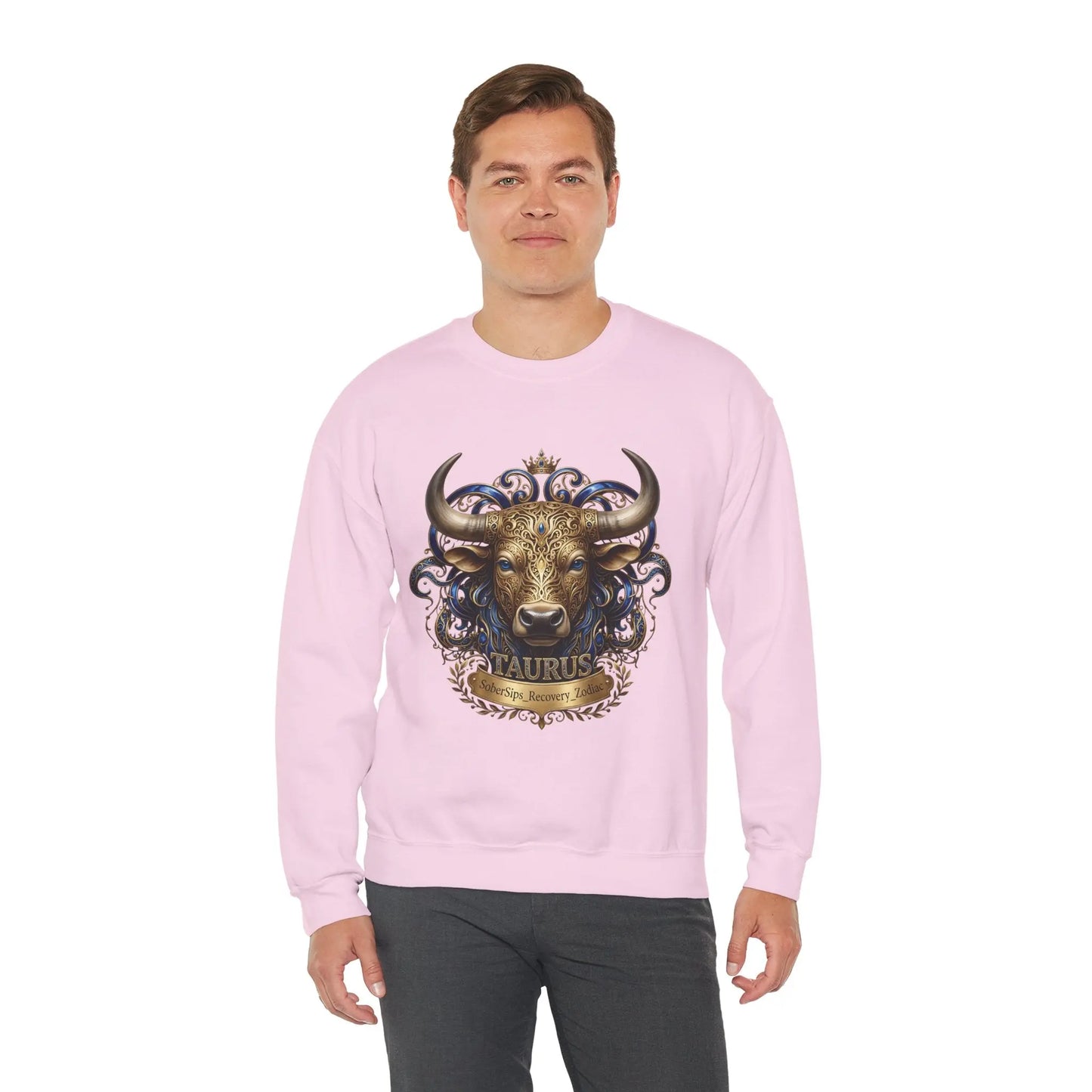 Taurus Zodiac Sweatshirt — Ornate Bull Astrology Crewneck Printify