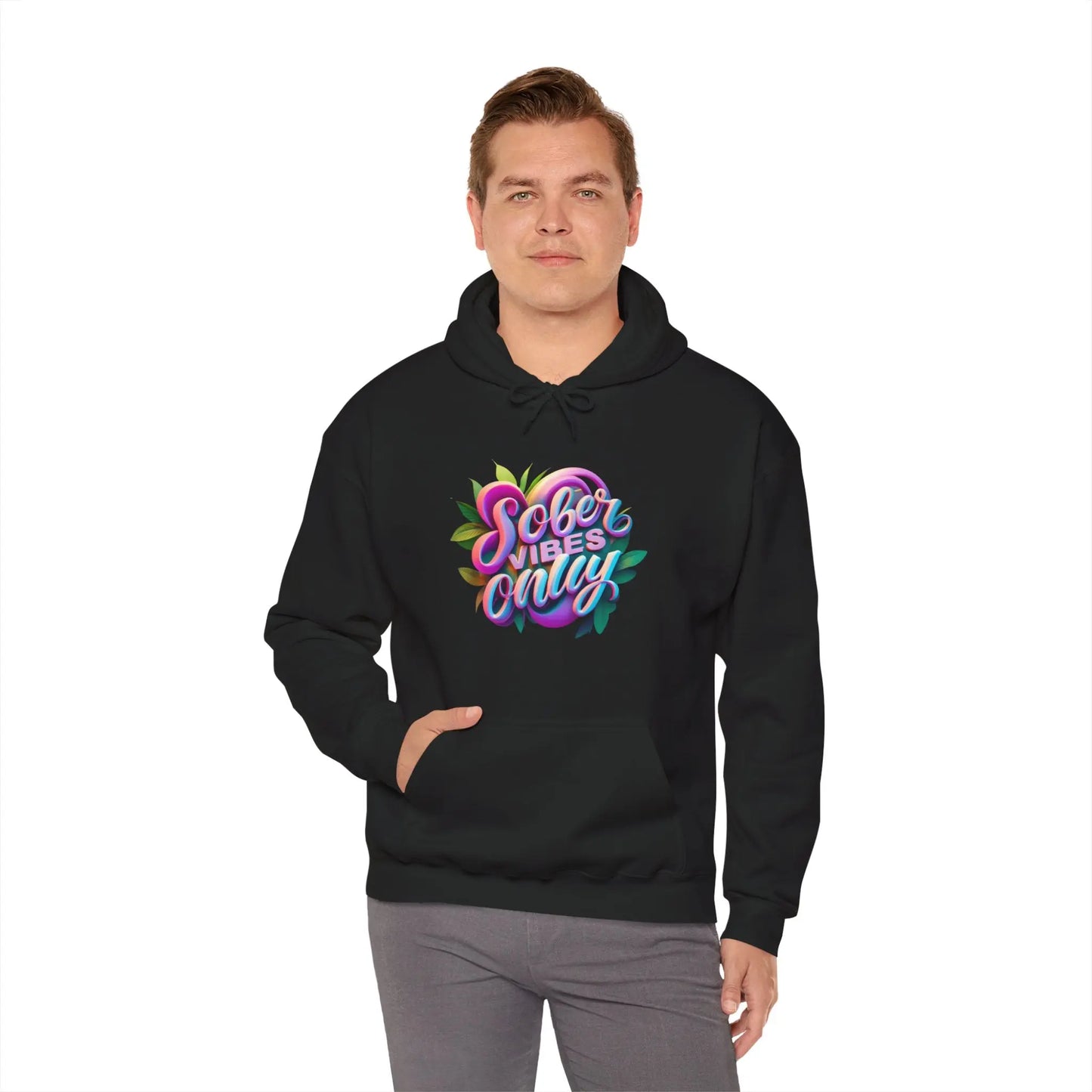 Sober Vibes Only Recovery Hoodie | SoberSips Mindful Lifestyle Apparel Printify