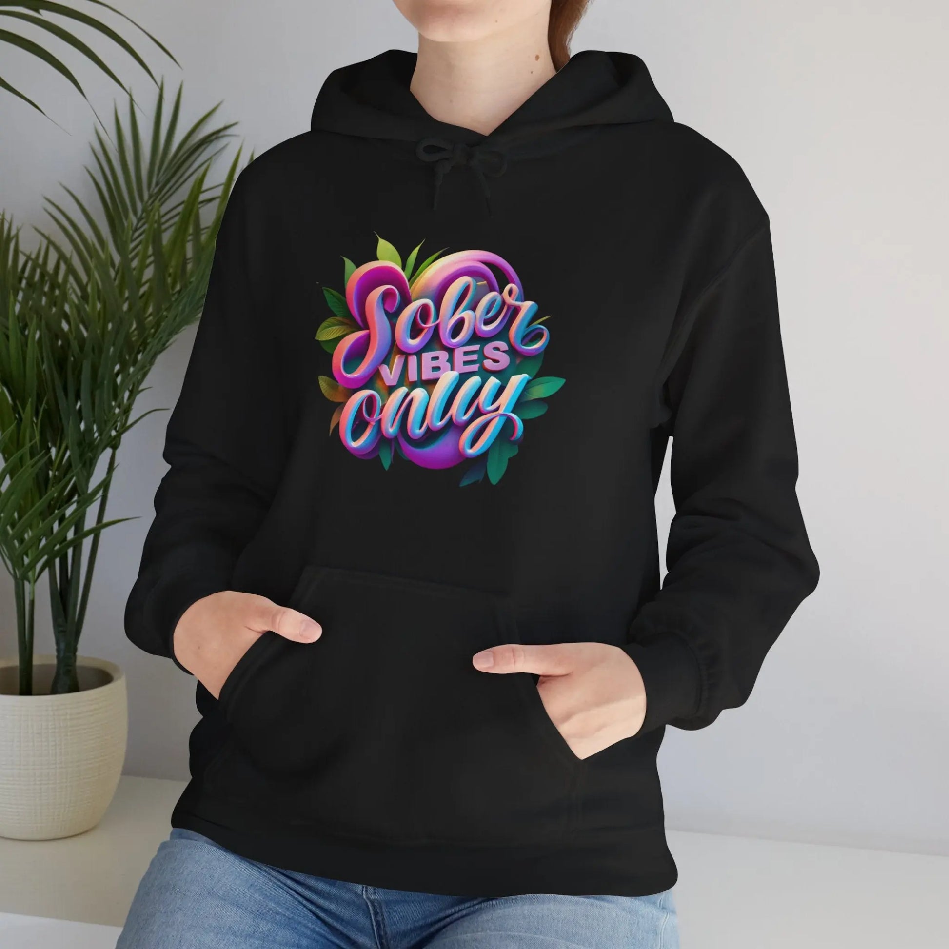Sober Vibes Only Recovery Hoodie | SoberSips Mindful Lifestyle Apparel Printify