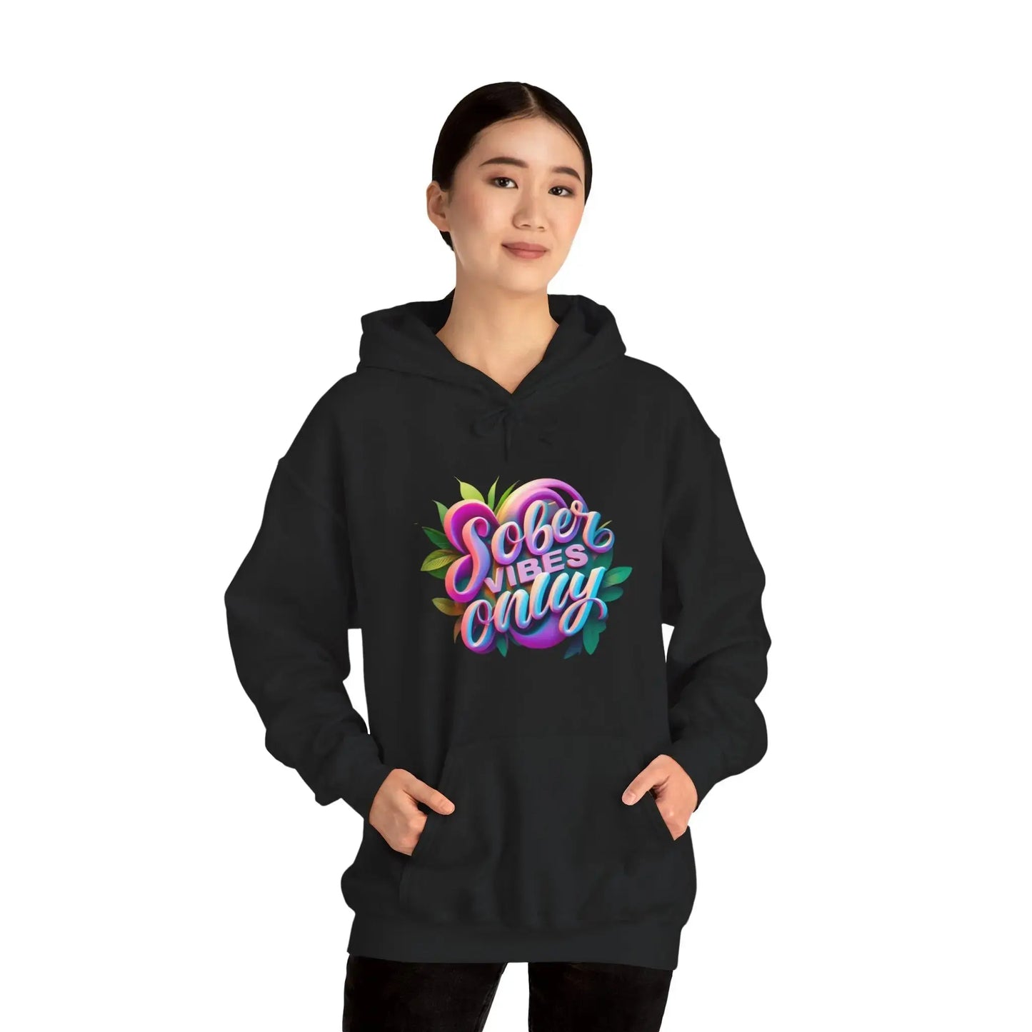 Sober Vibes Only Recovery Hoodie | SoberSips Mindful Lifestyle Apparel Printify