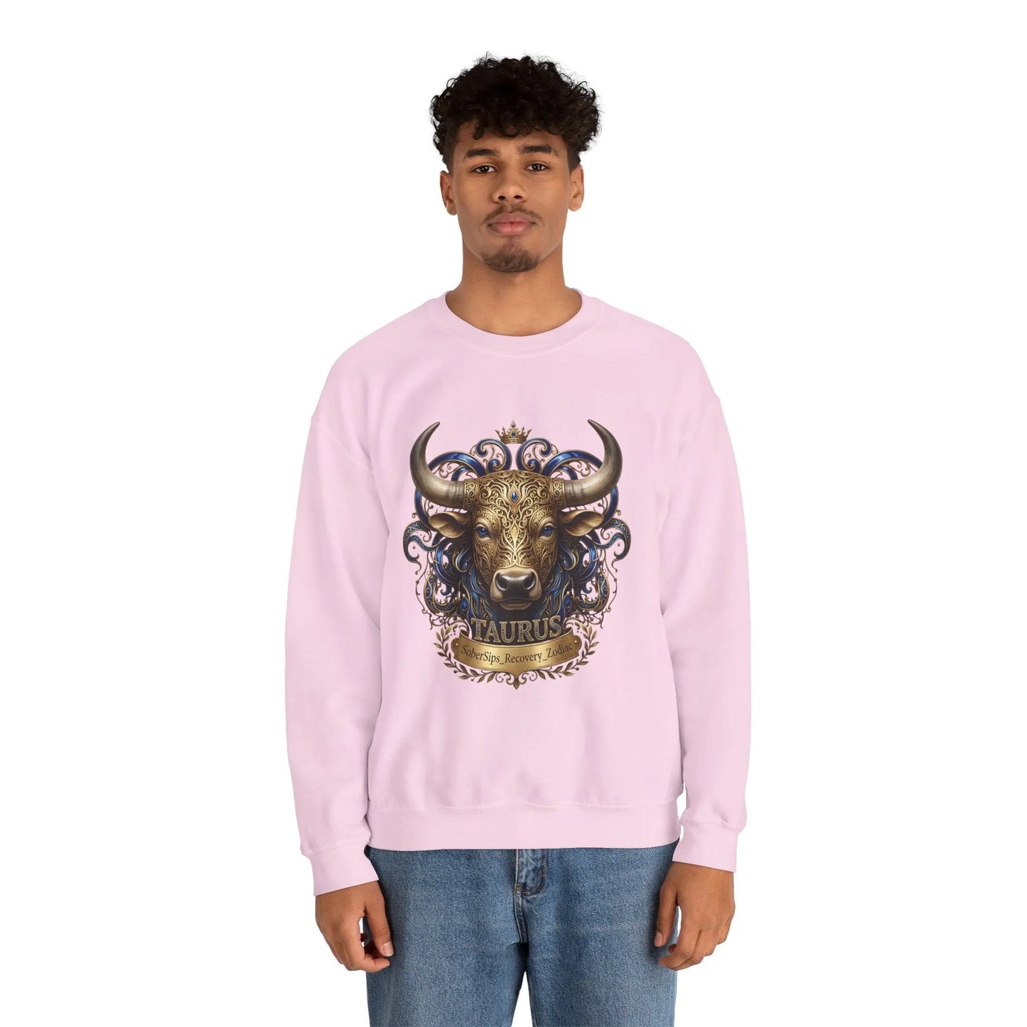 Taurus Zodiac Sweatshirt — Ornate Bull Astrology Crewneck Printify