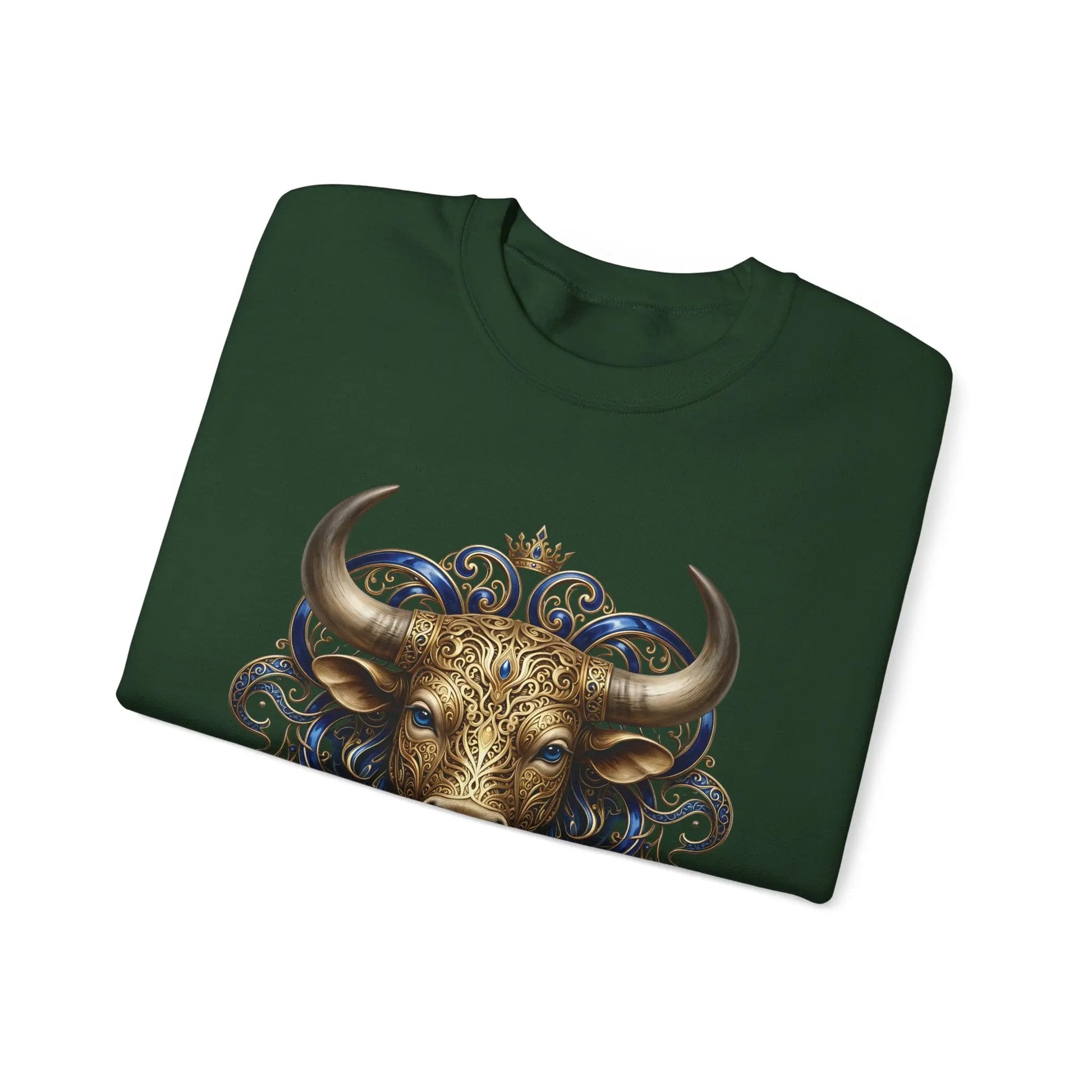 Taurus Zodiac Sweatshirt — Ornate Bull Astrology Crewneck Printify