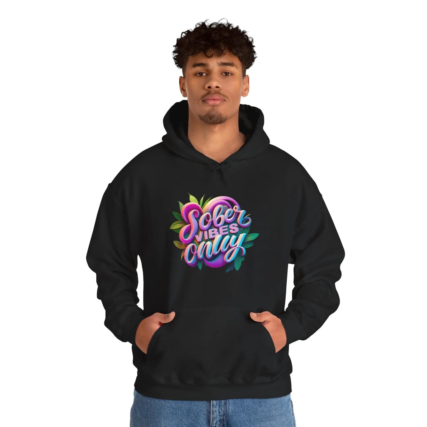 Sober Vibes Only Recovery Hoodie | SoberSips Mindful Lifestyle Apparel Printify