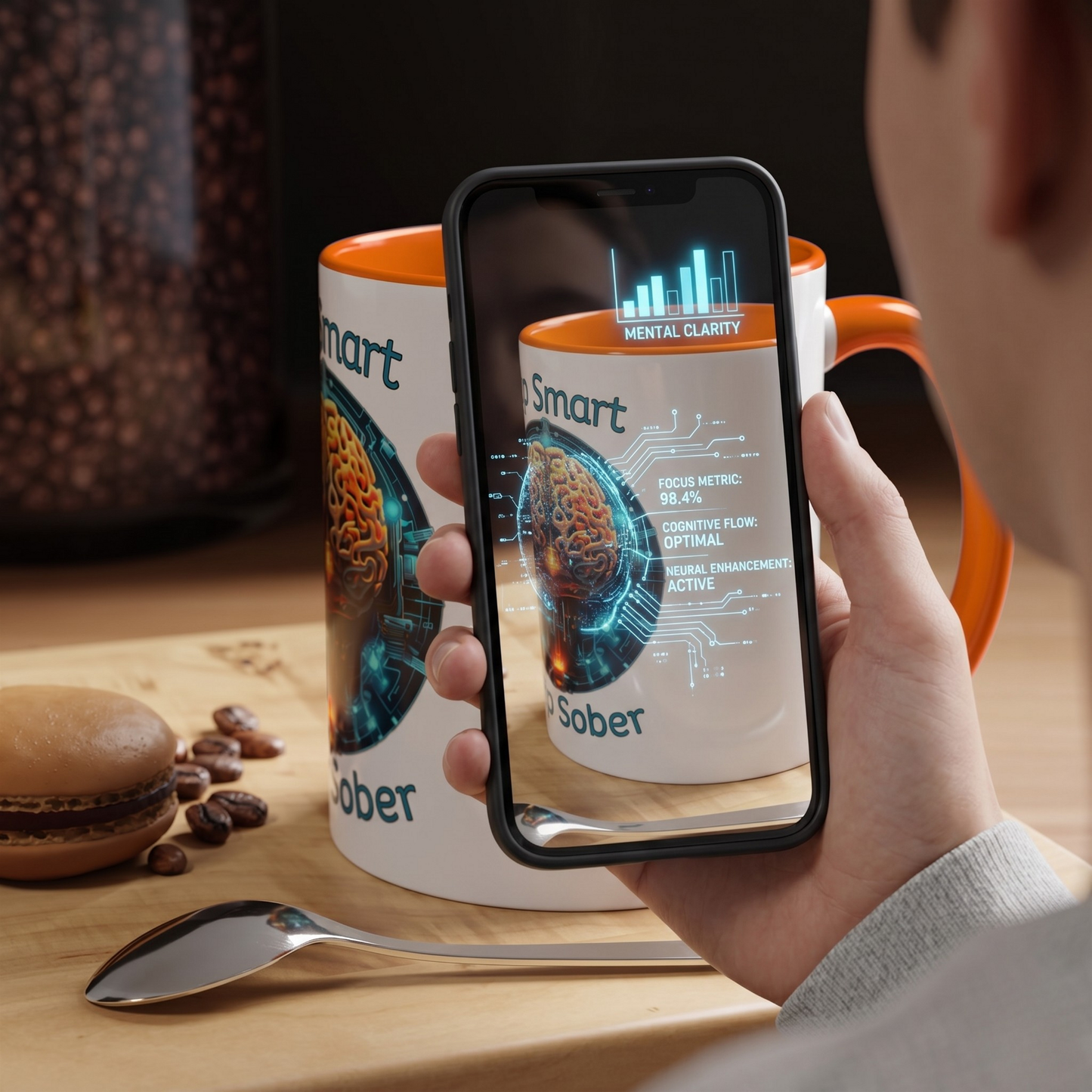 Sip Smart Stay Sober – Accent Coffee Mug | SoberSips Recovery