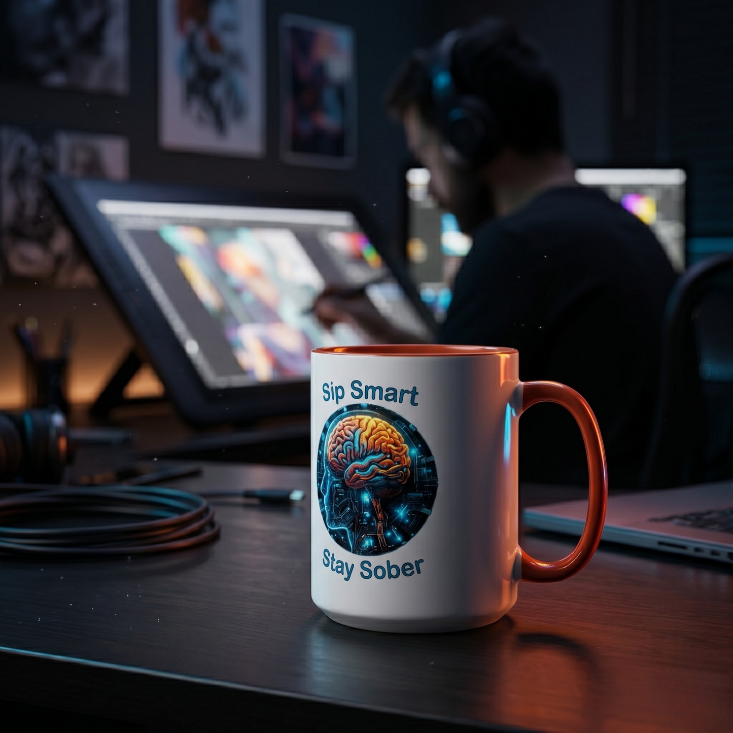 Sip Smart Stay Sober – Accent Coffee Mug | SoberSips Recovery