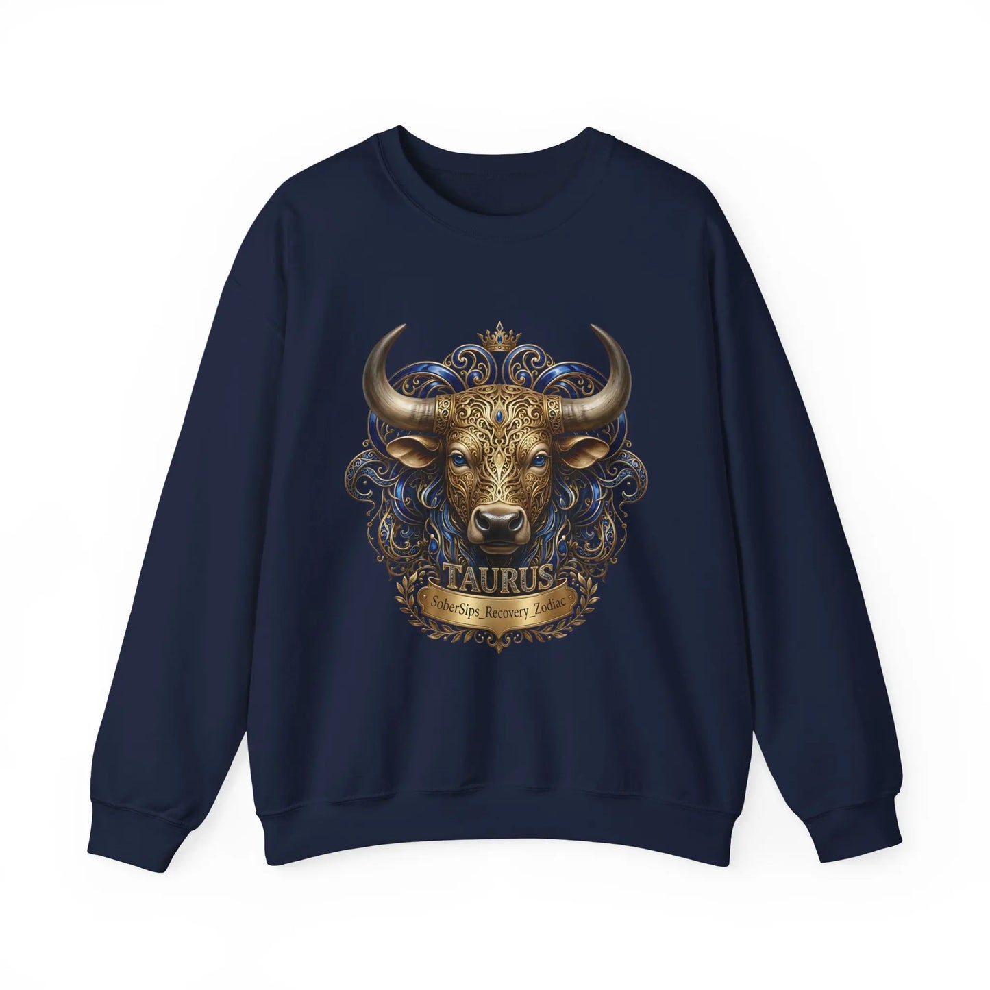 Taurus Zodiac Sweatshirt — Ornate Bull Astrology Crewneck Printify