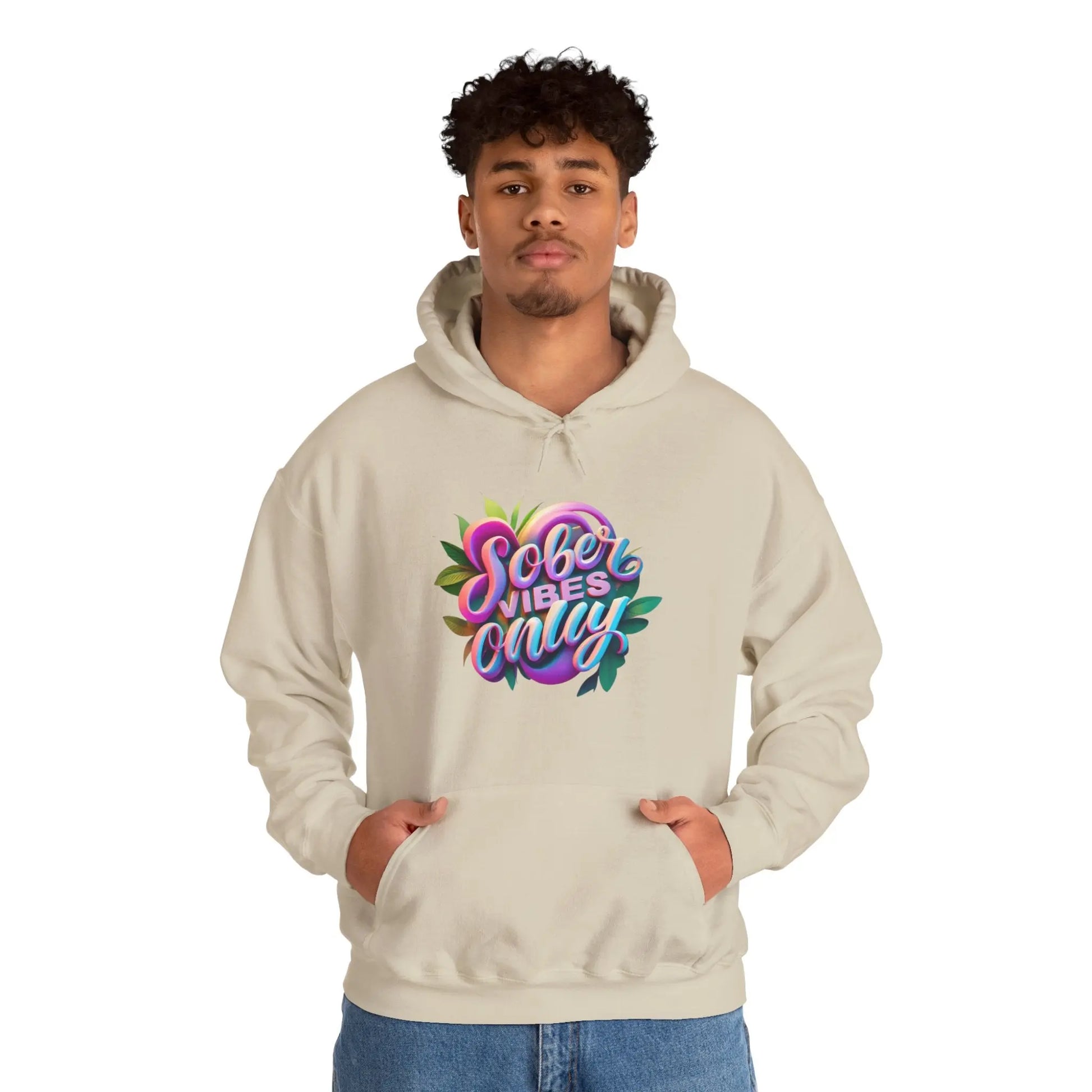 Sober Vibes Only Recovery Hoodie | SoberSips Mindful Lifestyle Apparel Printify