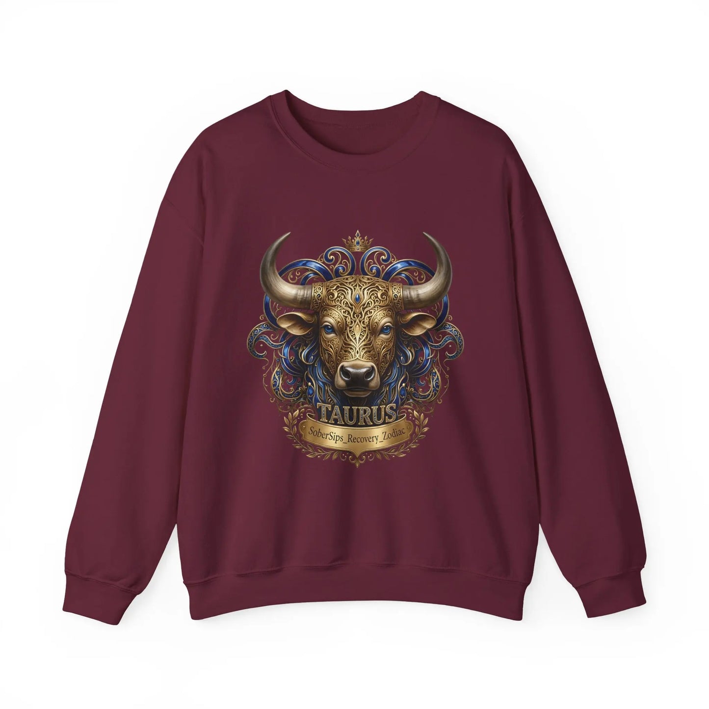 Taurus Zodiac Sweatshirt — Ornate Bull Astrology Crewneck Printify