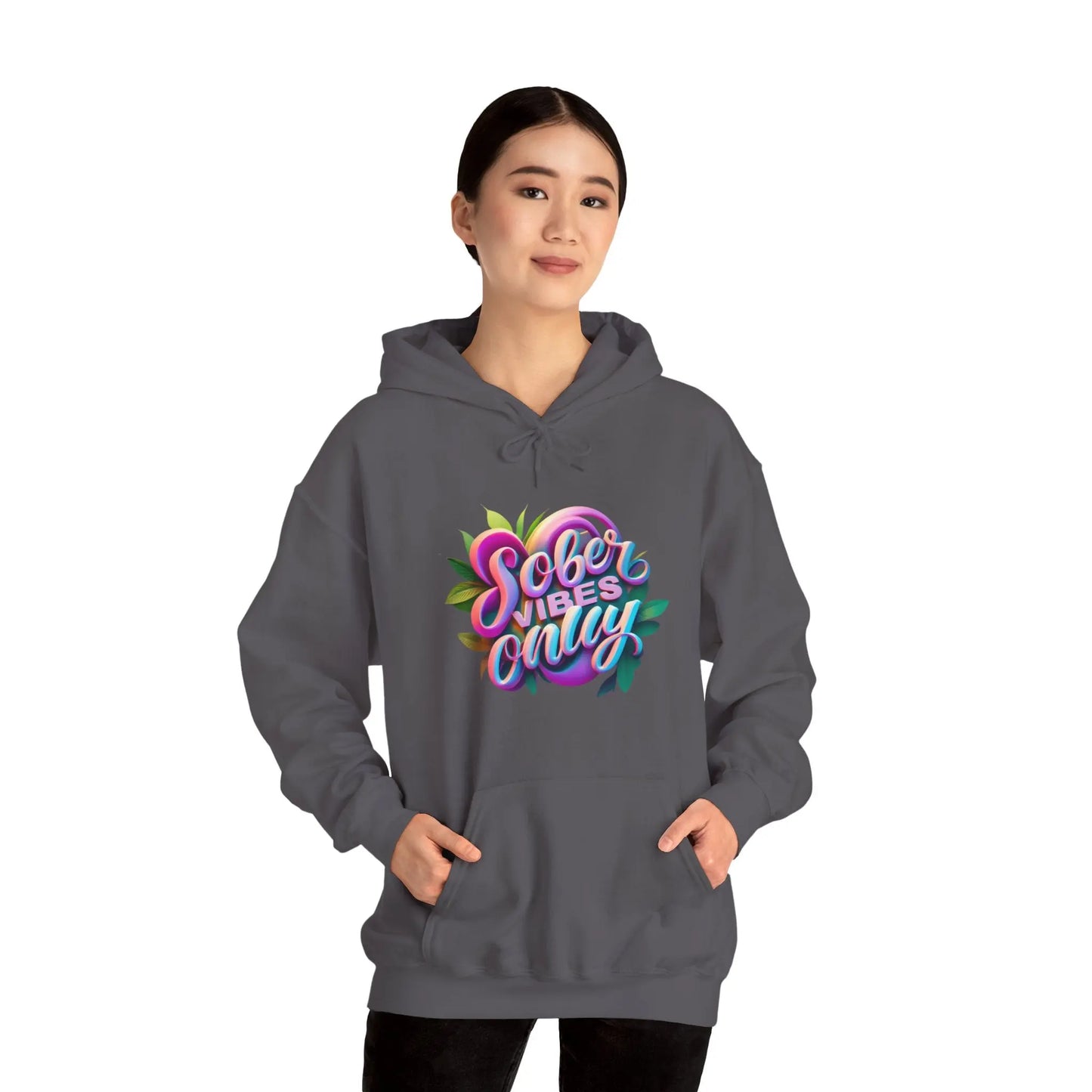 Sober Vibes Only Recovery Hoodie | SoberSips Mindful Lifestyle Apparel Printify