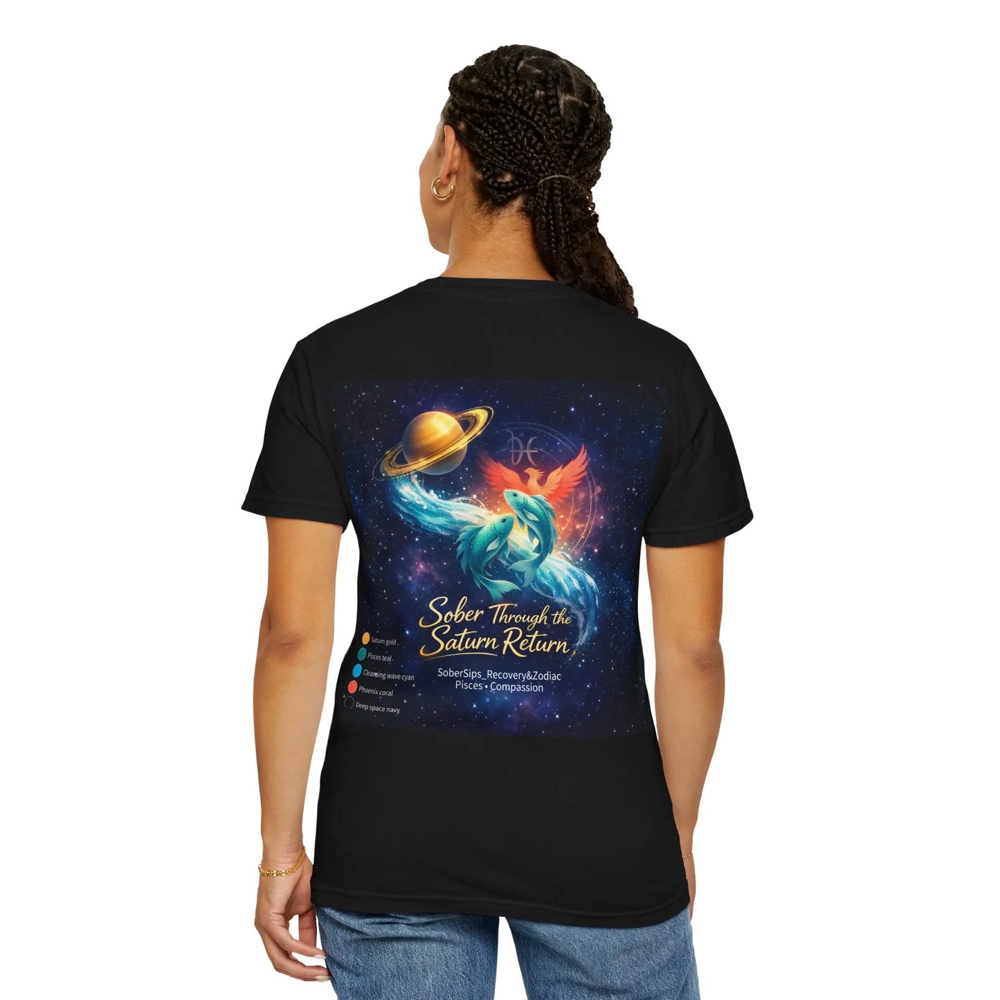 Sober Through the Saturn Return T-Shirt — '' Spiritual Astrology Tee - SoberSips_Recovery&Zodiac Printify