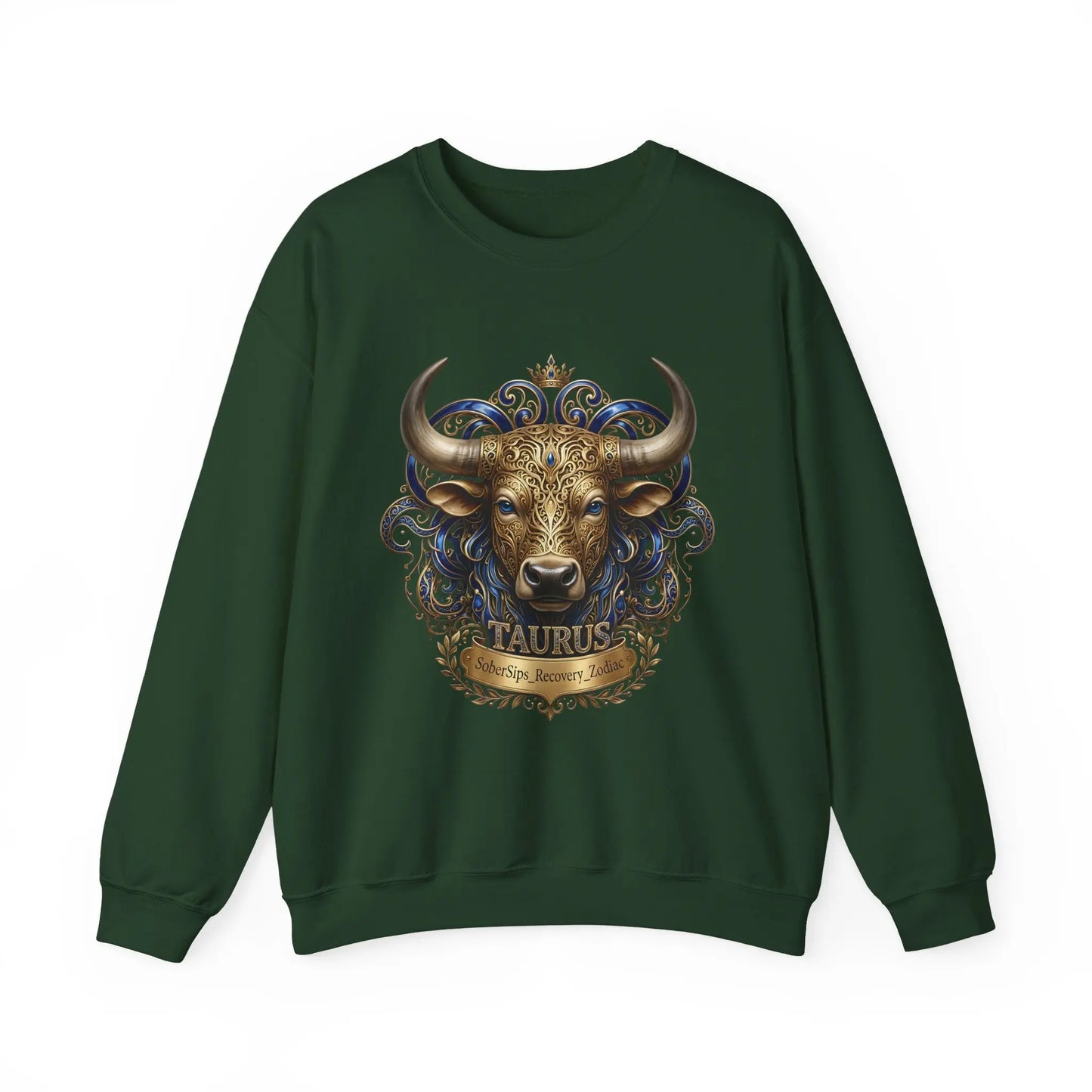 Taurus Zodiac Sweatshirt — Ornate Bull Astrology Crewneck Printify