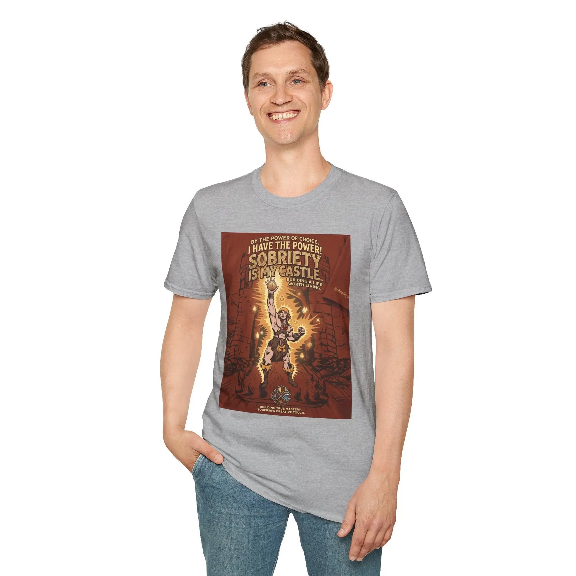 Sobriety Graphic T‑Shirt — "I Have the Power!" SoberSips Recovery Tee Printify