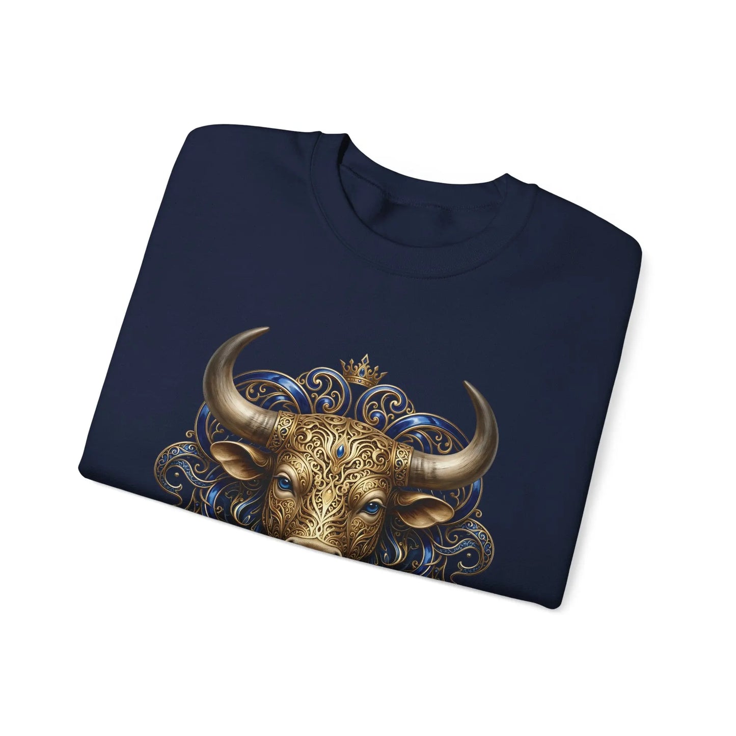 Taurus Zodiac Sweatshirt — Ornate Bull Astrology Crewneck Printify